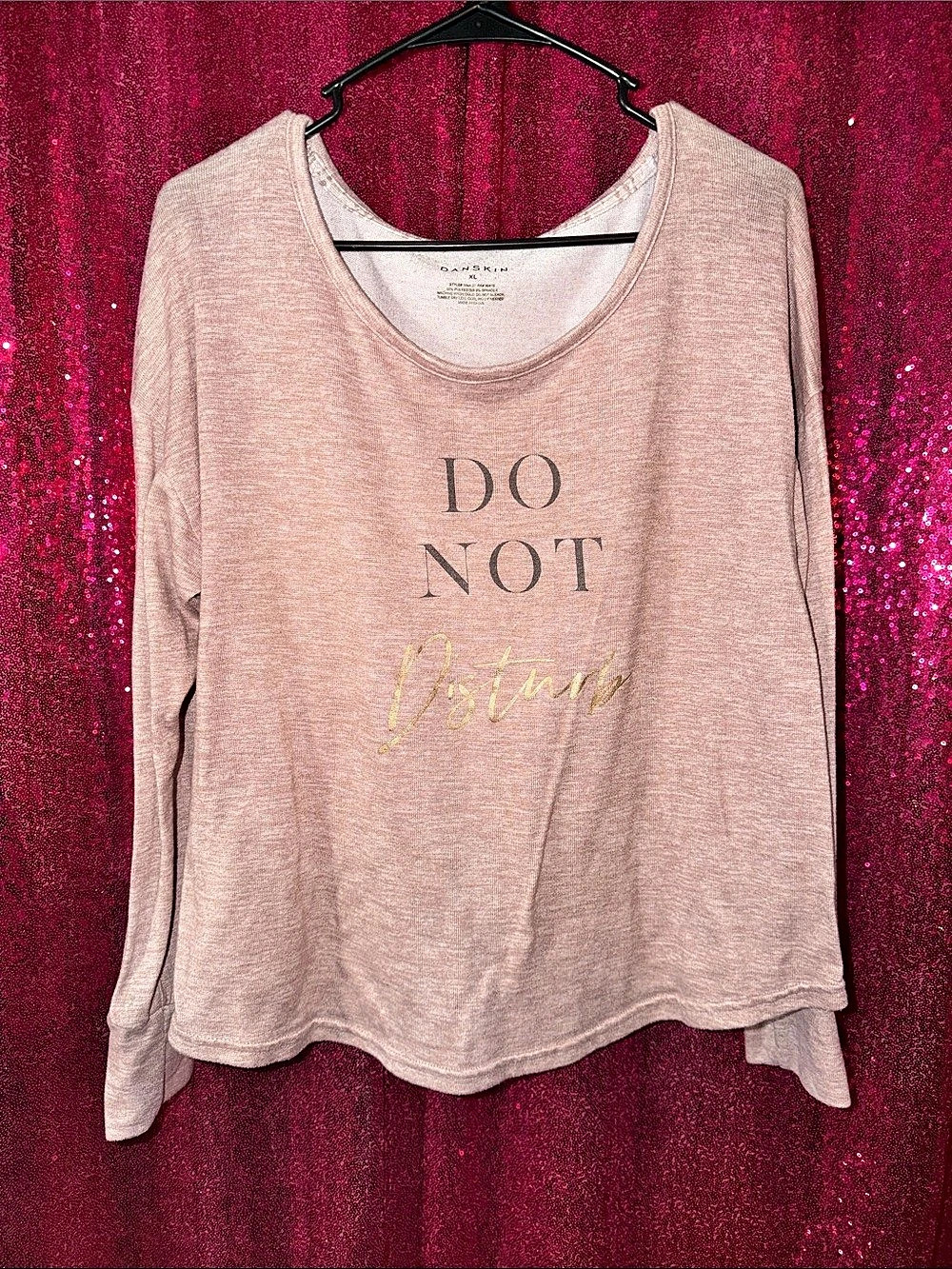 Danskin Pink Long Sleeve Graphic Top Size XL
